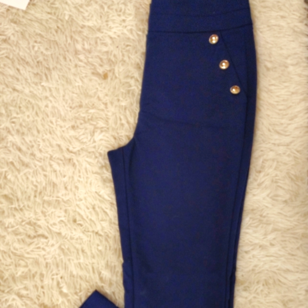 New York and Company Blue Barely Bootcut High-Rise Pant, Women's Size 4 Tall